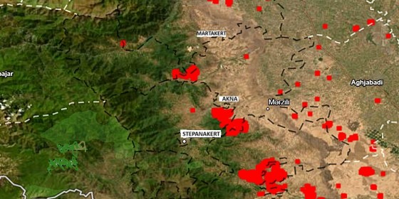Оկուպցված Արցախում բռնկված հրդեհների տարածման գոտում են հայտնվել Տիգրանակերտի պատմամշակութային արգելոցը, Ամարասի վանական համալիրը